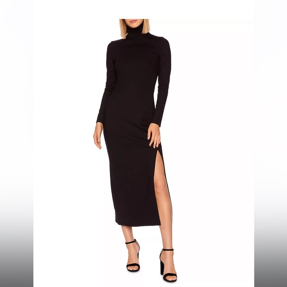 Susana Monaco (long sleeve turtle neck slit dress) - Picture 3 of 5